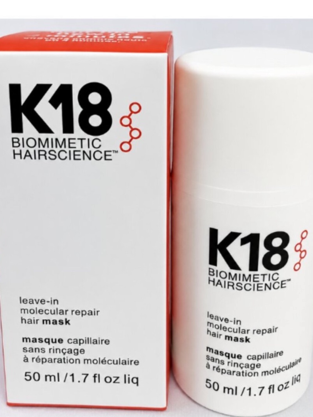 Hair Mask K18 Leave-In Molecular, Repairs Dry or Damaged Hair, Intense Repair